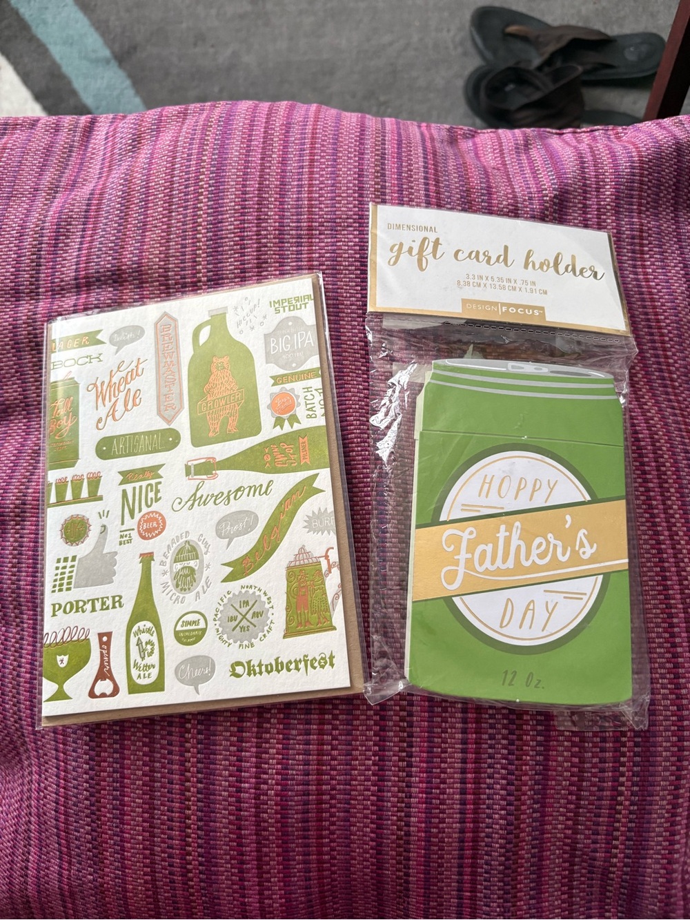 Hoppy Happy Fathers Day and Birthday gift card holder beer themed for dad